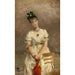 Reproduktion af maleriet af den unge kvinde ved havet - Alfred Stevens