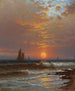 Sejlskibe ved solnedgang - Alfred Thompson Bricher — visning af kunstværket