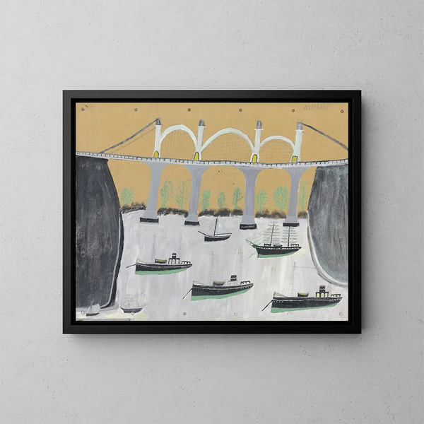 Pont de Saltash - Alfred Wallis — indrammet kunstværk på væggen