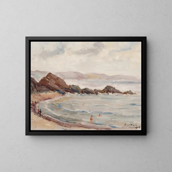 La plage de Looen - Alfred William Finch — indrammet kunstværk på væggen