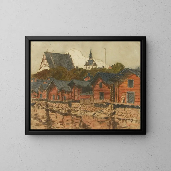Rivages de Porvoo - Alfred William Finch — indrammet kunstværk på væggen