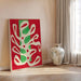 Reproduktion af maleriet Algue Blanche på rød og grøn baggrund - Henri Matisse