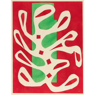 Algue Blanche sur Fond Rouge et Vert - Henri Matisse | Reproduction Tableau Décoration murale affiche copie