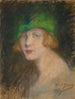 Le chapeau vert - Alice Pike Barney — visning af kunstværket