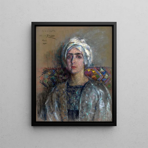 Le Turban Blanc - Alice Pike Barney — indrammet kunstværk på væggen