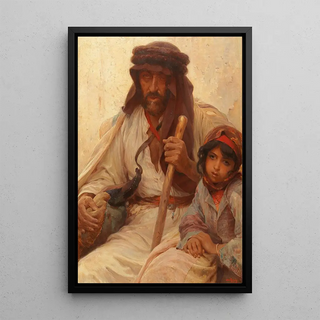 Alois Hans Schram - Bedouin and Young Girl.webp