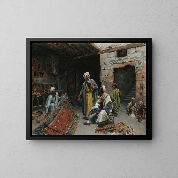 Le marchand de tapis - Alphons Leopold Mielich — indrammet kunstværk på væggen