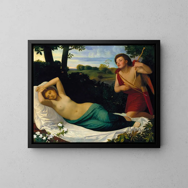 Cupidon og Psyche - Alphonse Legros — indrammet kunstværk på væggen