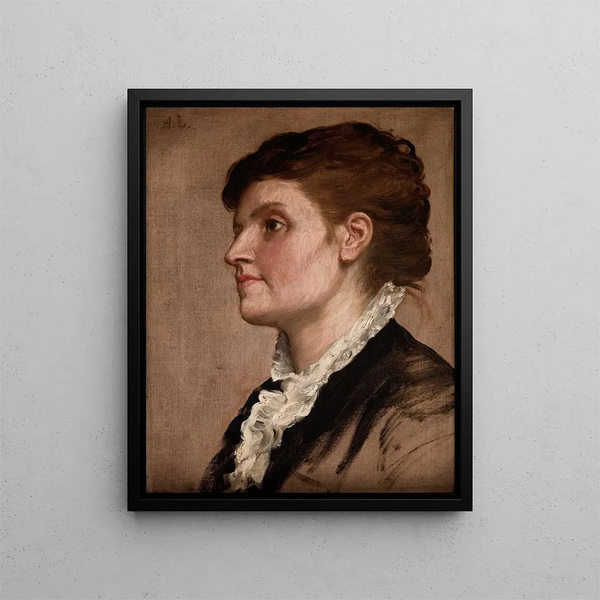 Portrait af kvinde - Alphonse Legros — indrammet kunstværk på væggen
