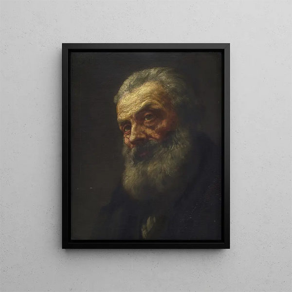 Portrait af en gammel mand - Alphonse Legros — indrammet kunstværk på væggen
