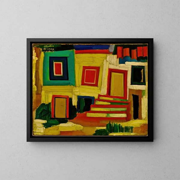 La petite maison lumineuse paysage - Amadeo de Souza-Cardoso — indrammet kunstværk på væggen