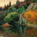 "Ambiance du soir, motif du parc de S. K. H. l'archiduc Joseph à Fiume" af Olga Wisinger-Florian — vist i et interiør