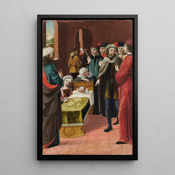 Reproduktion af maleriet af Saint Ambroise og bienes mirakel - Ambrogio Bergognone