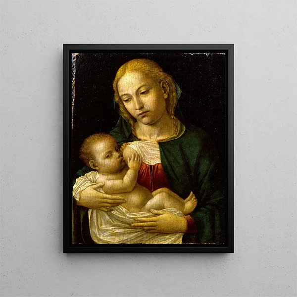La Madonna del Latte - Ambrogio Bergognone — indrammet kunstværk på væggen