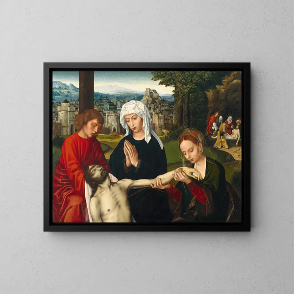 Pietà ved foden af korset - Ambrosius Benson — indrammet kunstværk på væggen