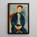 Dreng i stribet sweater - Amedeo Modigliani — indrammet kunstværk på væggen