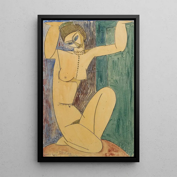 Cariatide - Amedeo Modigliani — indrammet kunstværk på væggen