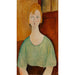 pige i grøn bluse - Amedeo Modigliani — visning af kunstværket