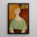 pige i grøn bluse - Amedeo Modigliani — indrammet kunstværk på væggen