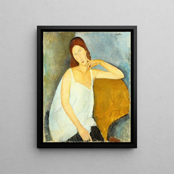 Jeanne Hébuterne - Amedeo Modigliani — indrammet kunstværk på væggen
