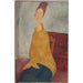Reproduktion af maleriet Jeanne Hébuterne i gul sweater - Amedeo Modigliani