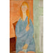 Reproduktion af maleriet Unge pige sidder med sammenfiltret hår Unge pige i blå - Amedeo Modigliani