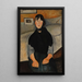 Ung kvinde fra folket - Amedeo Modigliani — indrammet kunstværk på væggen
