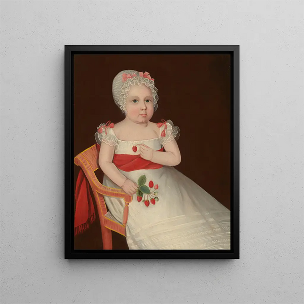 La fille aux fraises - Ammi Phillips — indrammet kunstværk på væggen