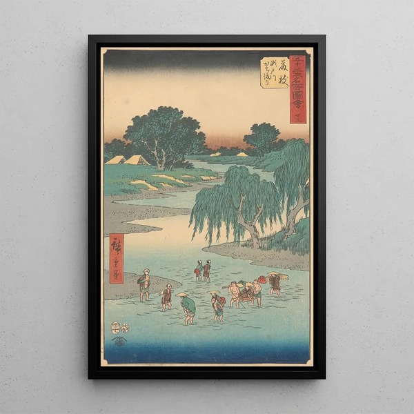 Fujieda - Andō Hiroshige — indrammet kunstværk på væggen