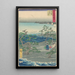 Reproduktion af maleriet Gruppe blandt fyrretræer ved en bugt - Andō Hiroshige