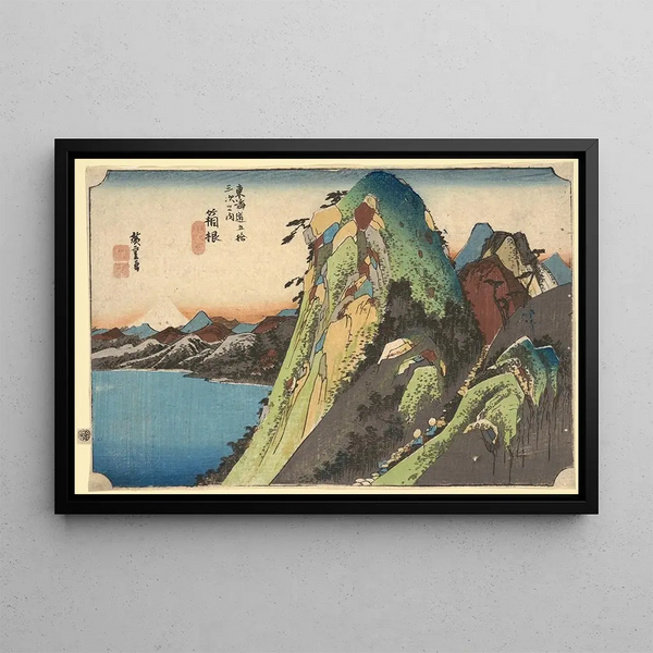 Hakone-maleri, Kosui-søen - Andō Hiroshige — indrammet kunstværk på væggen
