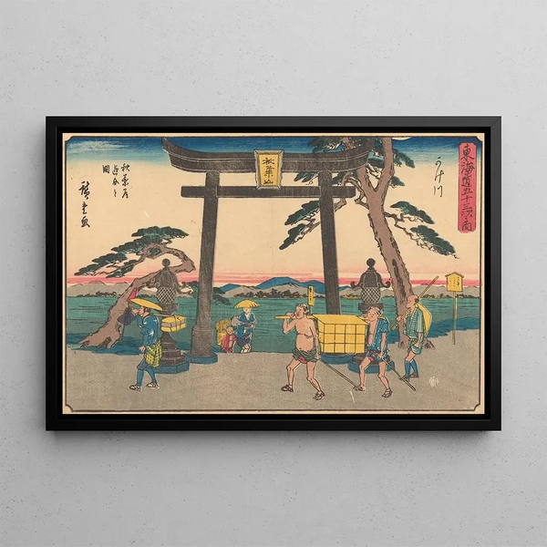 Kakegawa - Andō Hiroshige — indrammet kunstværk på væggen