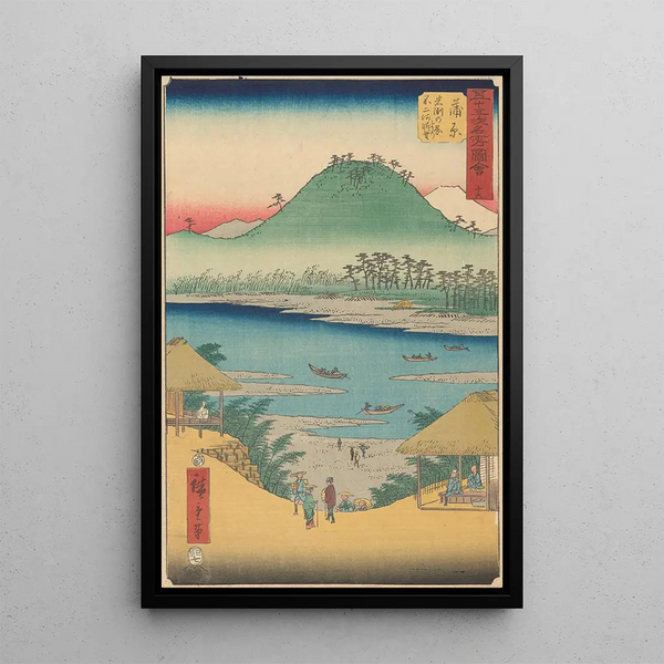 Kanbara - Andō Hiroshige — indrammet kunstværk på væggen