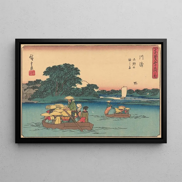 Kawasaki - Andō Hiroshige — indrammet kunstværk på væggen
