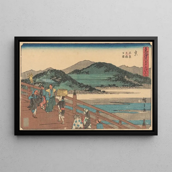 Kyoto - Andō Hiroshige — indrammet kunstværk på væggen