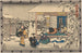 Oishi forlade huset under sneen - Andō Hiroshige — visning af kunstværket