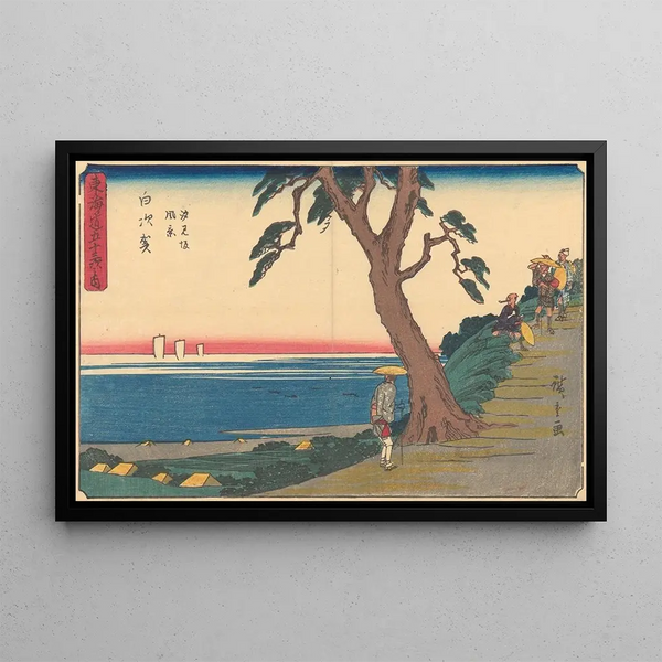 Shirasuka - Andō Hiroshige — indrammet kunstværk på væggen