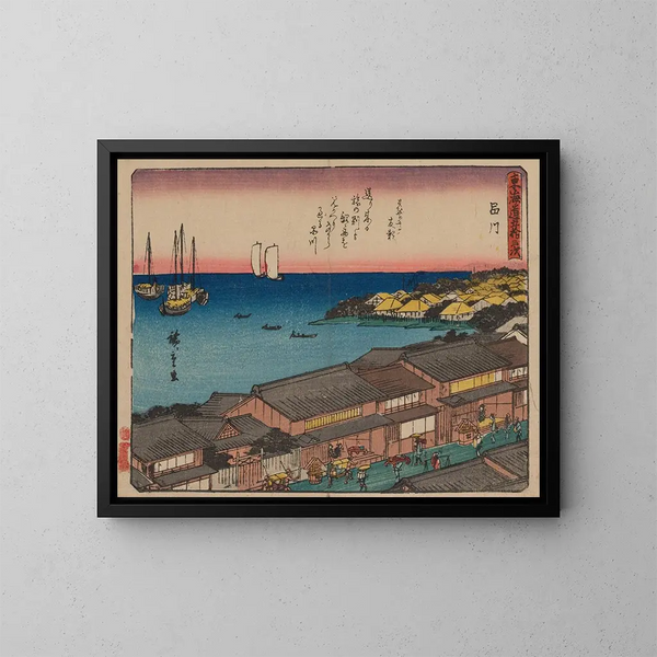 Tokaido gojusantsugi maleri, planche 2 - Andō Hiroshige — indrammet kunstværk på væggen