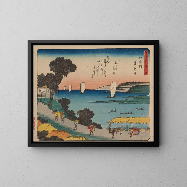 Tokaido Maleri, femogtredive stationer, plan 04 - Andō Hiroshige — indrammet kunstværk på væggen