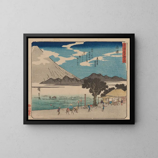 Tokaido gojusantsugi maleri, plade 13 - Andō Hiroshige — indrammet kunstværk på væggen
