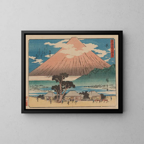 Tokaido gojusantsugi maleri, planche 14 - Andō Hiroshige — indrammet kunstværk på væggen