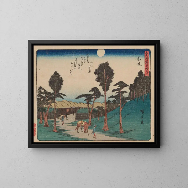 Tokaido-maleri, femogtredive stationer, planche 37 - Andō Hiroshige — indrammet kunstværk på væggen