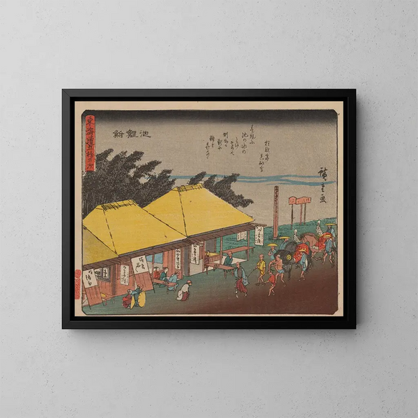 Tokaido gojusantsugi, planche 40 - Andō Hiroshige — indrammet kunstværk på væggen