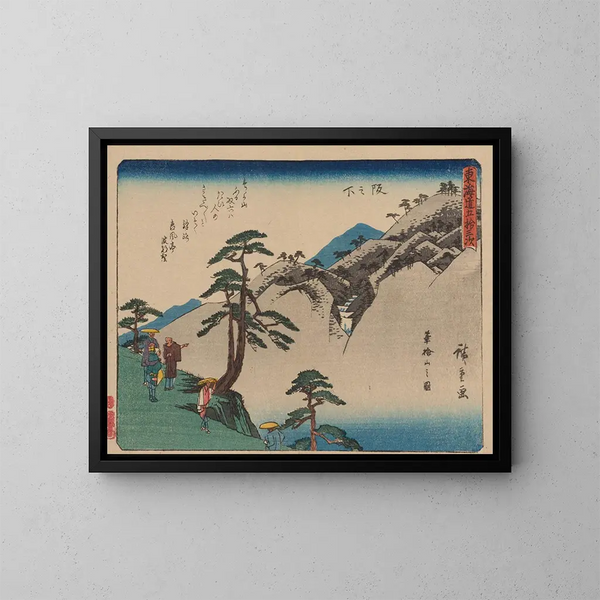 Tokaido gojusantsugi maleri, planche 49 - Andō Hiroshige — indrammet kunstværk på væggen