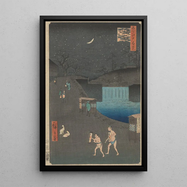 Reproduktion af maleriet af Toranomon Aoizaka uden for Tigerdøren - Andō Hiroshige