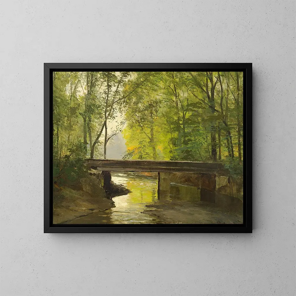 "Gennem en sommer skov" - Anders Andersen-Lundby — indrammet kunstværk på væggen