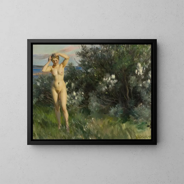 ved Siljan-søen - Anders Zorn — indrammet kunstværk på væggen