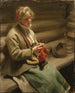 Dalecarlian-pigen, der strikker kål, Margit - Anders Zorn — visning af kunstværket