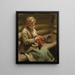 Dalecarlian-pigen, der strikker kål, Margit - Anders Zorn — indrammet kunstværk på væggen