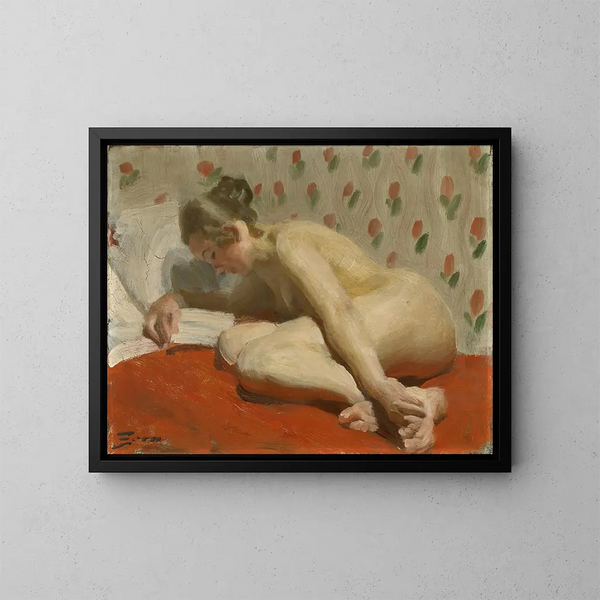 Studie af en nøgen - Anders Zorn — indrammet kunstværk på væggen